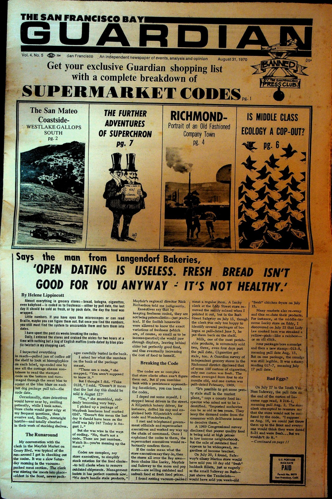 San Francisco Bay Guardian August 31 1970 KRON Myra Breckinridge0