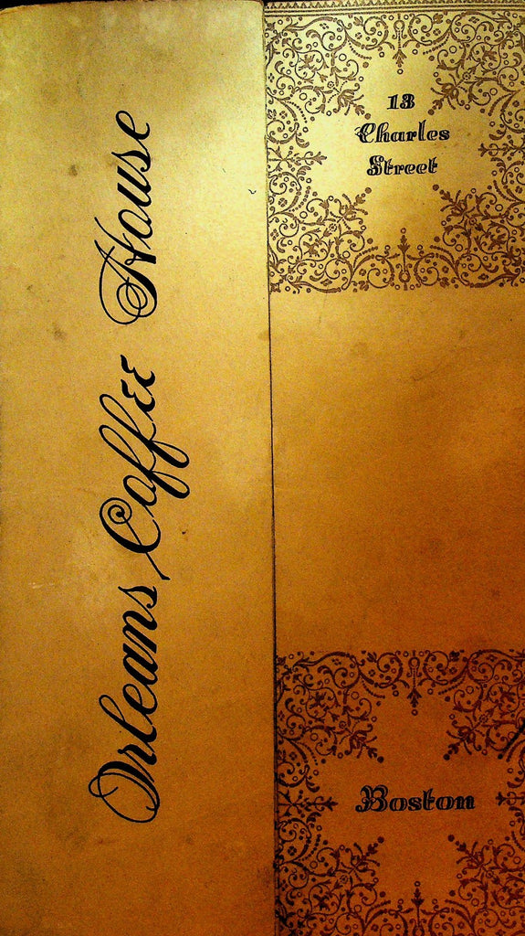 Orleans Coffee House Boston Massachusetts Menu 1960s0