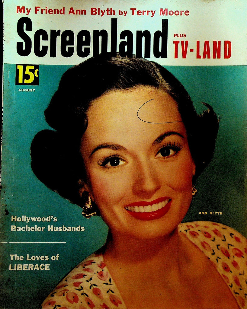 Screenland Magazine August 1954 Liberace Ann Blyth Tab Hunter Charlton Heston0
