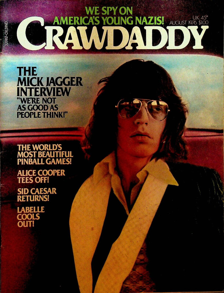 Crawdaddy Magazine August 1976 Mick Jagger Alice Cooper Sid Caesar Pinball