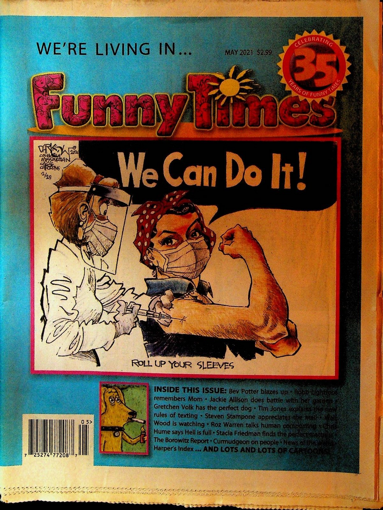 Funny Times Magazine May 2021 Rosie the Riveter Doctor Shot