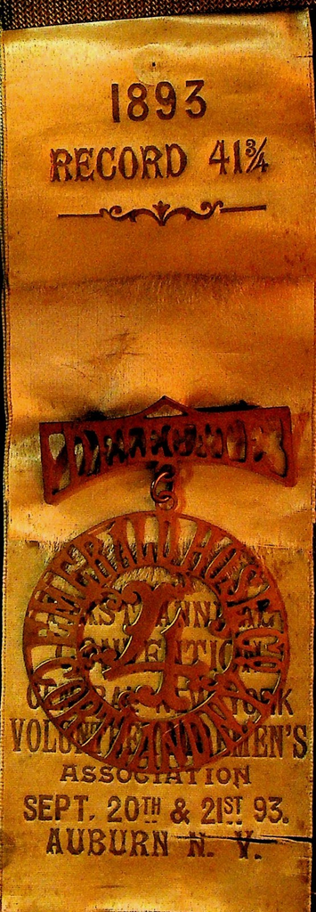 Central New York Volunteer Firemen's Association Ribbon 1893 Cortland0