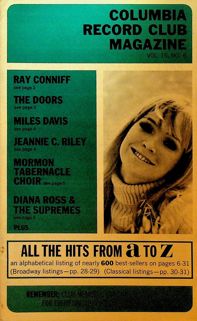 Columbia House Record Club Magazine 1968 Vol 15 #6 The Doors Miles Davis0