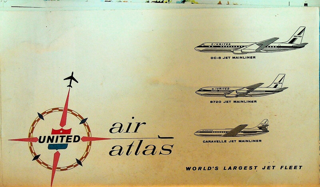 United Airlines Air Atlas 1962 Airplanes Map