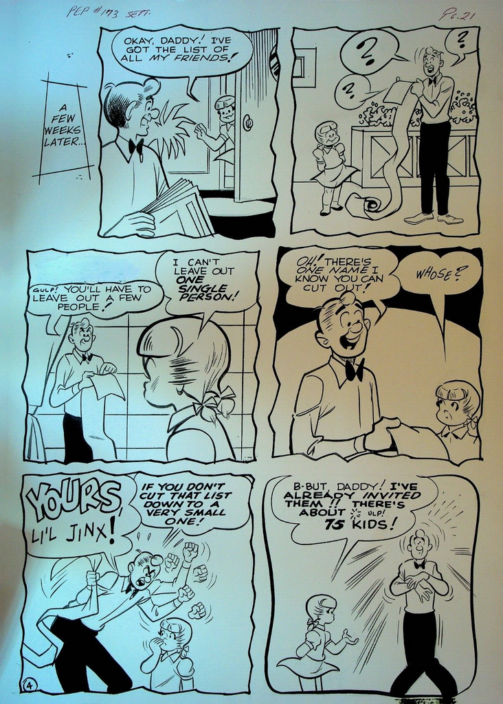 Pep Comics 173 Original Comic Art Page 21 Lil Jinx Joe Edwards