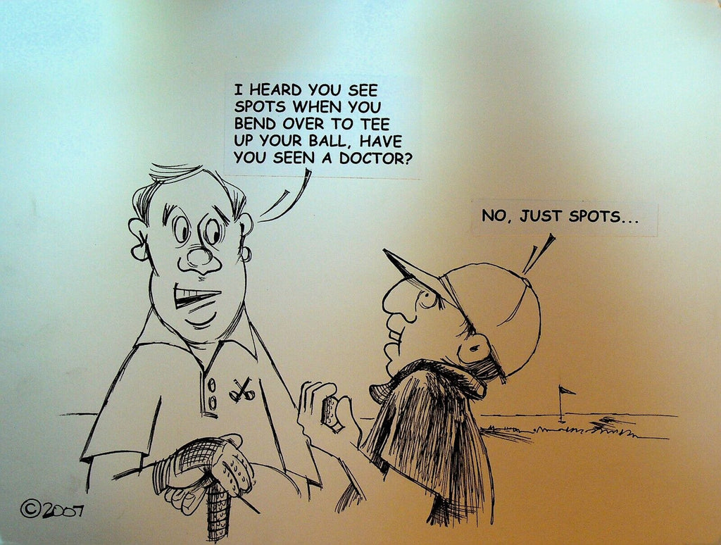 Bill Landis Original Cartoon Art The Villages Daily Sun 2007 Golf