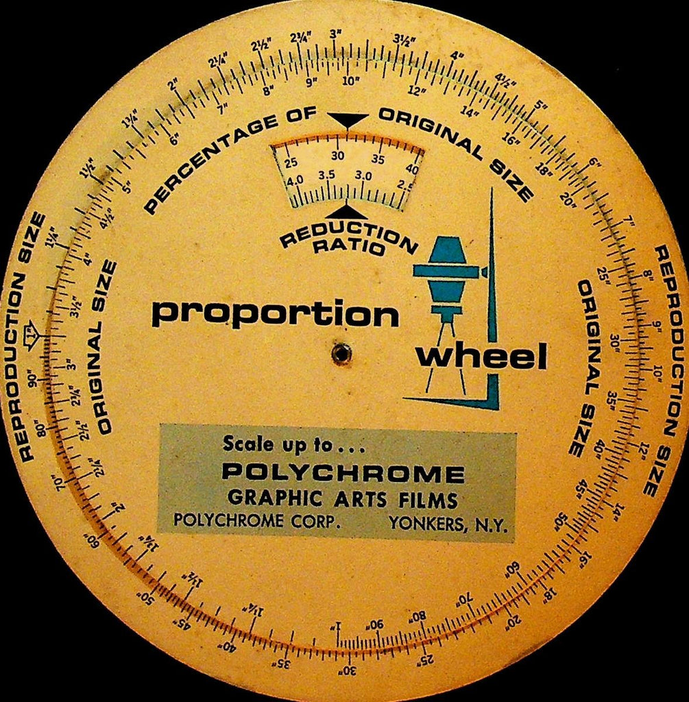 Polychrome Graphic Arts Films Proportion Wheel Yonkers NY 19710
