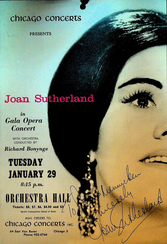 Joan Sutherland Signed Program Page Chicago January 29 19630