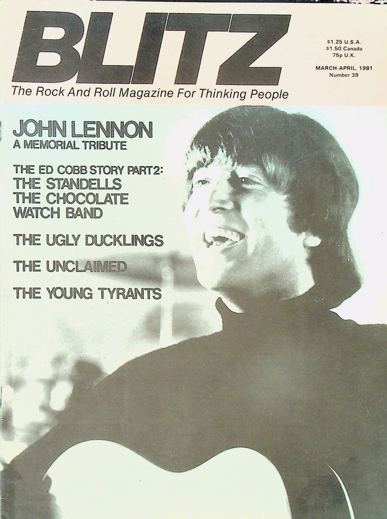 Blitz Magazine 39 March 1981 John Lennon Young Tyrants Ugly Ducklings Unclaimed