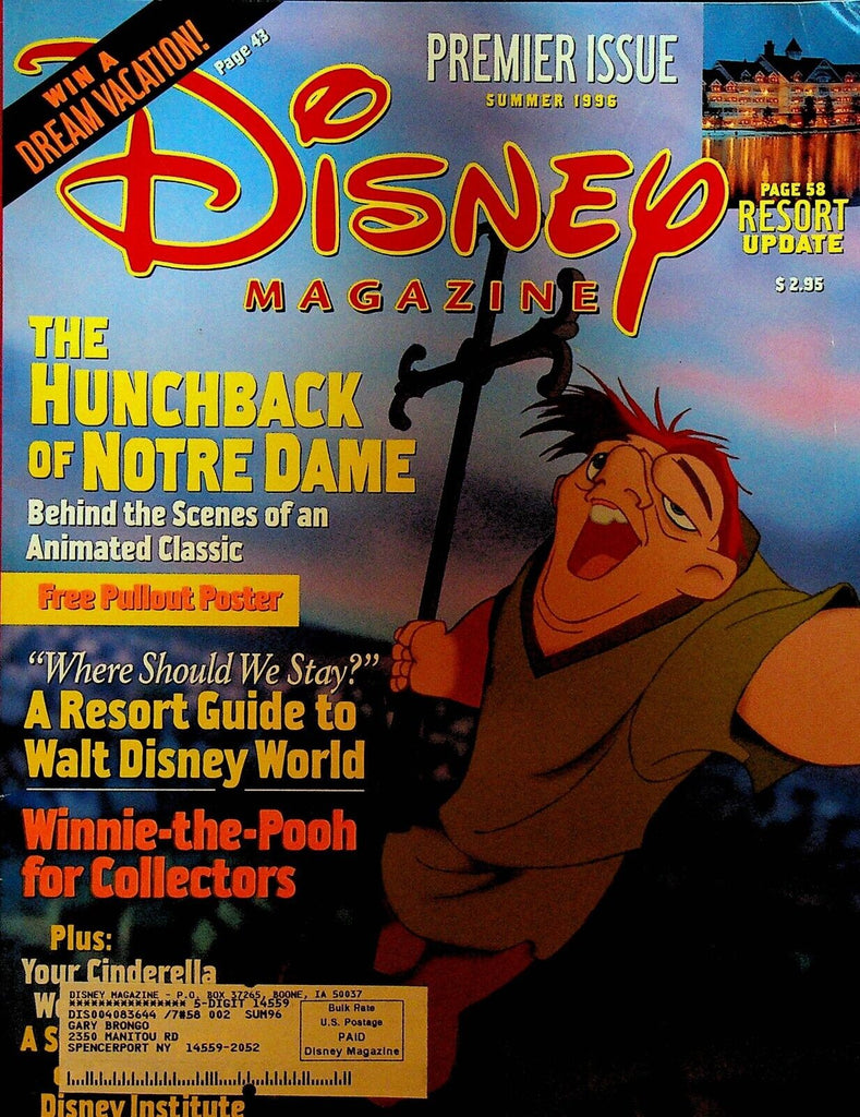 Disney Magazine Summer 1996 FIRST ISSUE Hunchback of Notre Dame WDW
