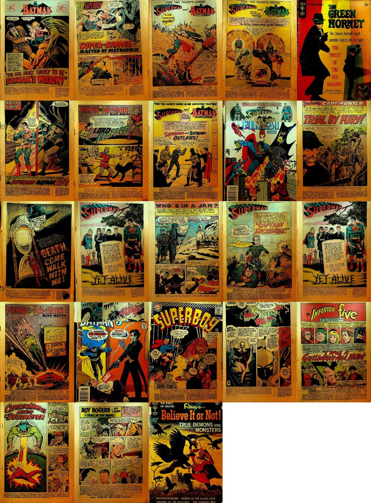 Silver & Bronze Age Coverless Comic Lot of 26 Superman Batman Joker0