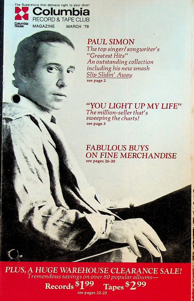 Columbia Record & Tape Club Catalog March 1978 Paul Simon Cat Stevens0