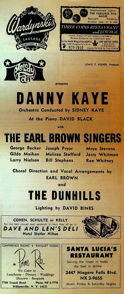 Danny Kaye & The Earl Brown Singers Program 1968 Melody Fair Buffalo0