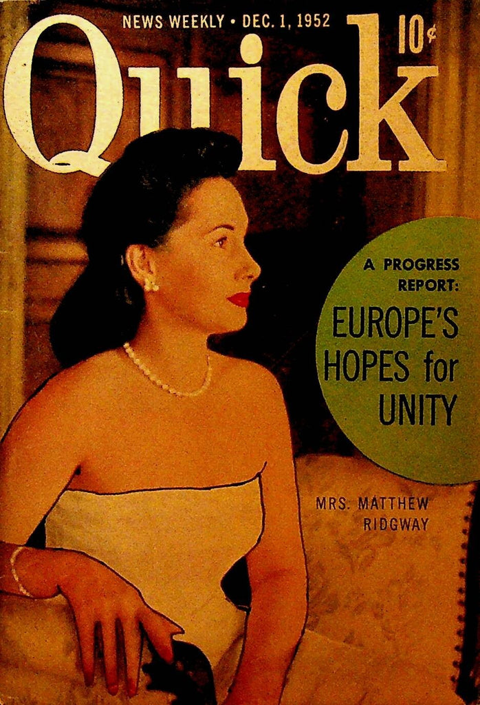 Quick Magazine December 1 1952 Marilyn Monroe Lenny Montana Higa Kazuko0