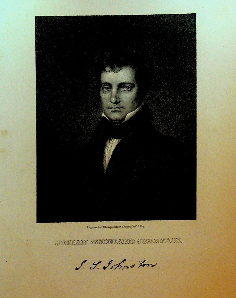 Josiah Stoddard Johnston Louisiana Senator Politician Print 1800s0