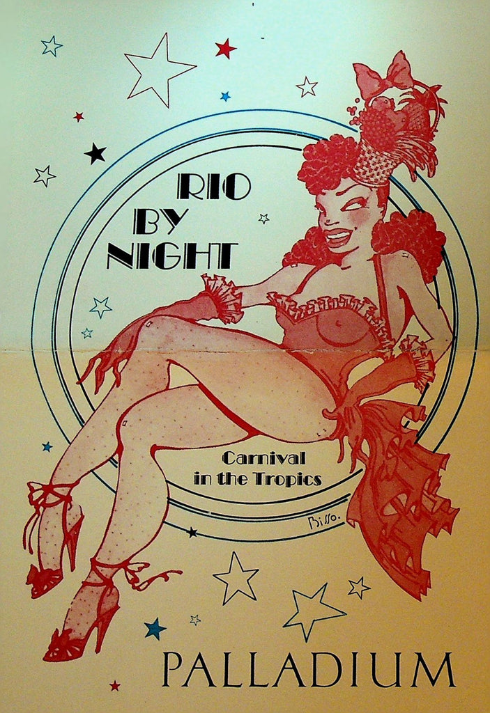 Rio by Night Carnival in the Tropics Ad Card Brazilian Music 1986 Palladium0