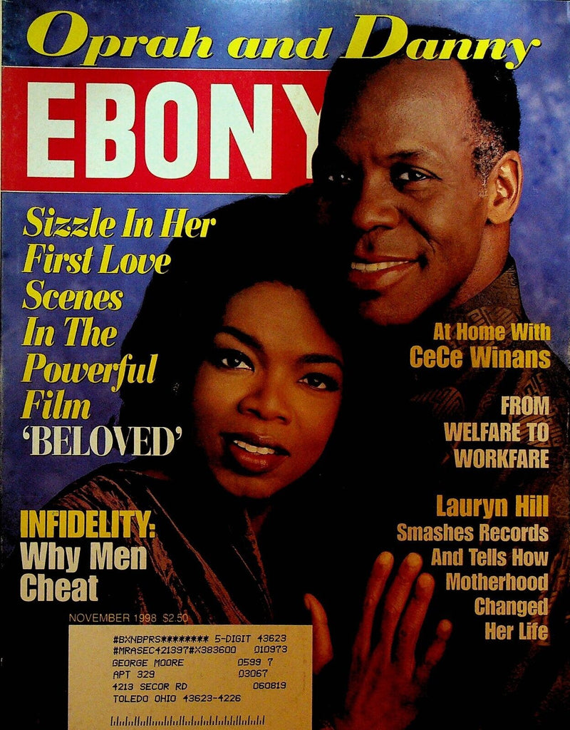 Ebony Magazine November 1998 Oprah Winfrey Lauryn Hill Danny Glover CeCe Winans