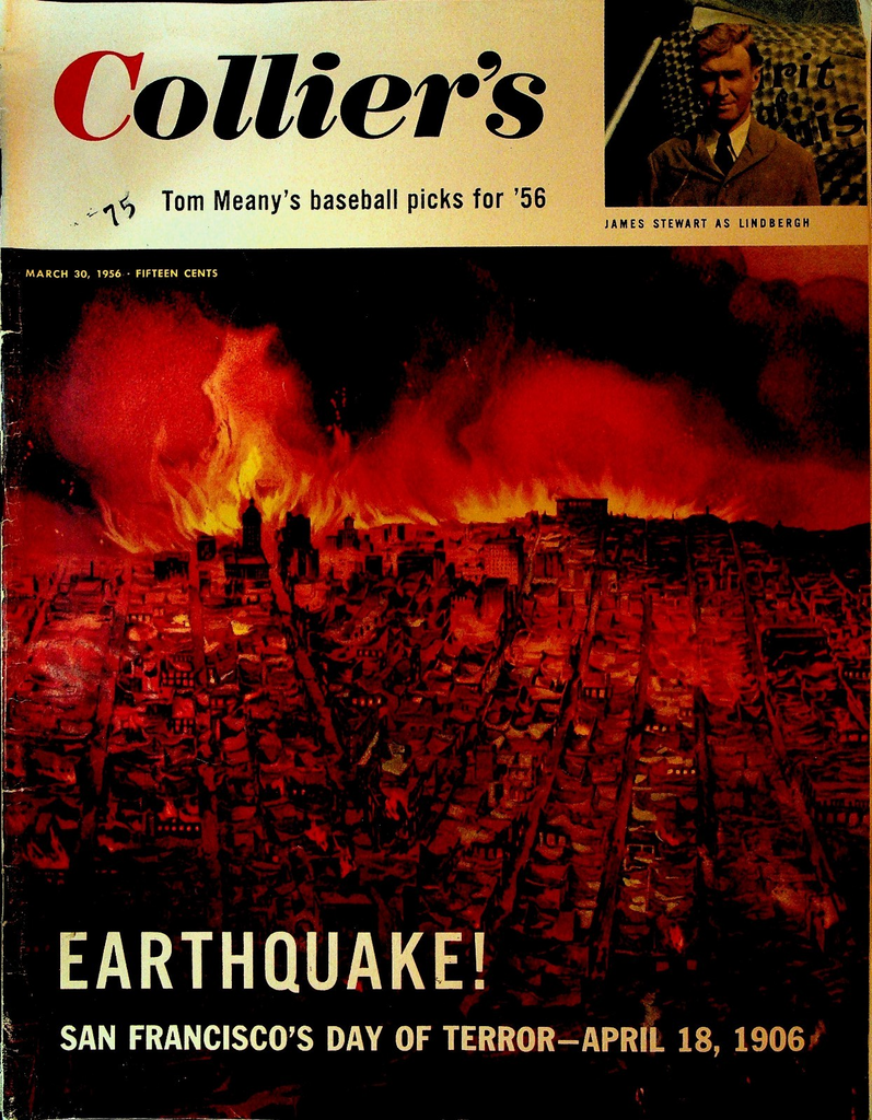 Collier's March 30 1956 James Stewart San Francisco Earthquake Mickey Mantle0
