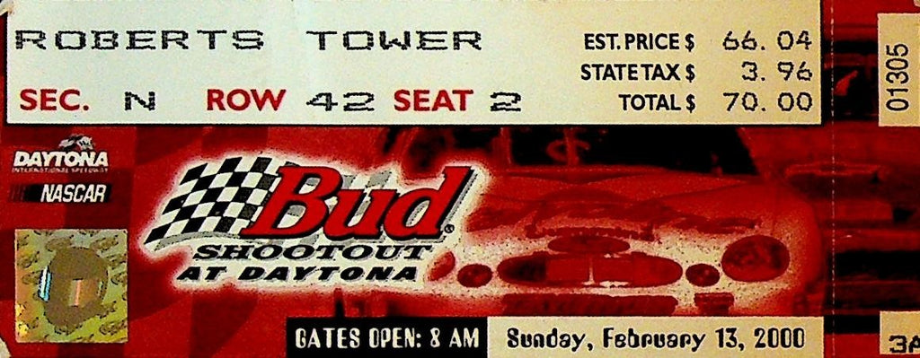 Bud Shootout at Daytona NASCAR Ticket Stub February 13 20000