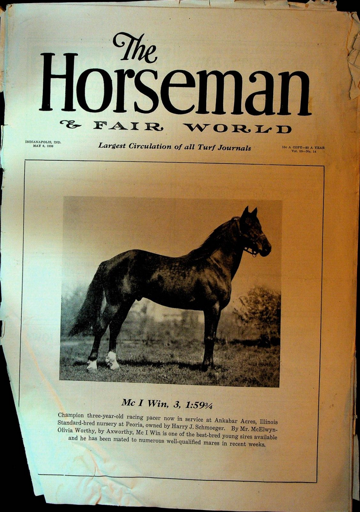 The Horseman & Fair World Turf Journal May 6 1936 Horse Racing Mc I Win