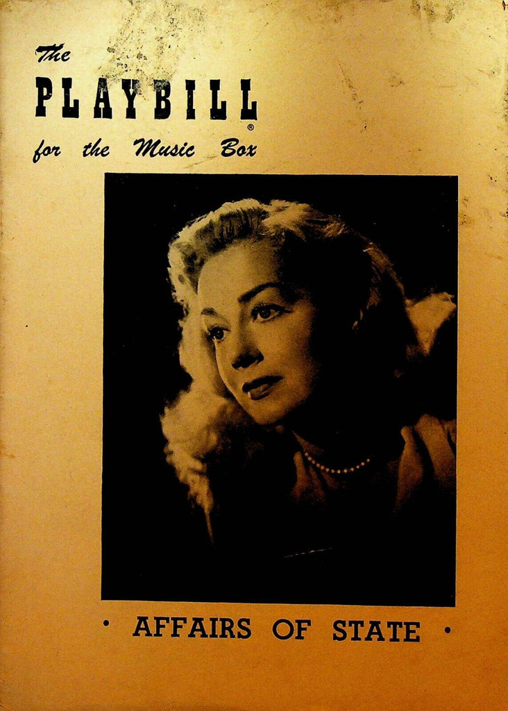Affairs of State Playbill July 30 1951 June Havoc Barbara O'Neil Harry Bannister