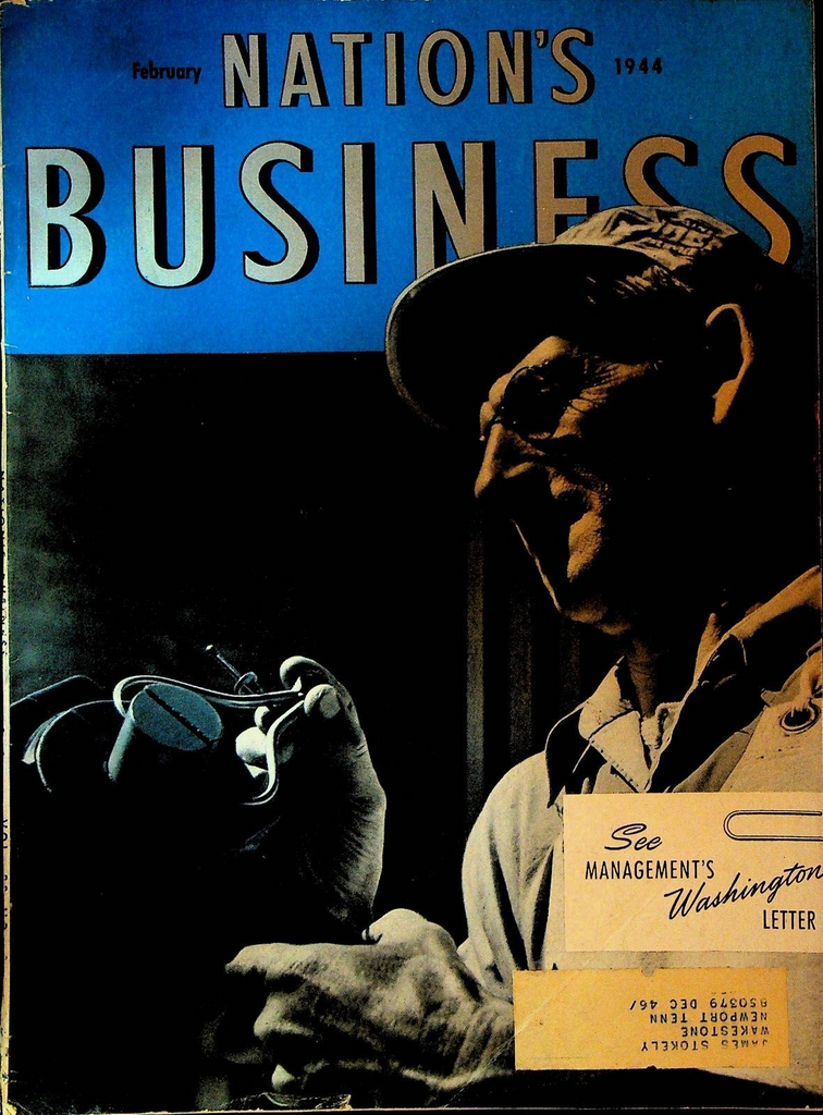 Nation's Business Magazine February 1944 WWII Malcolm Ross