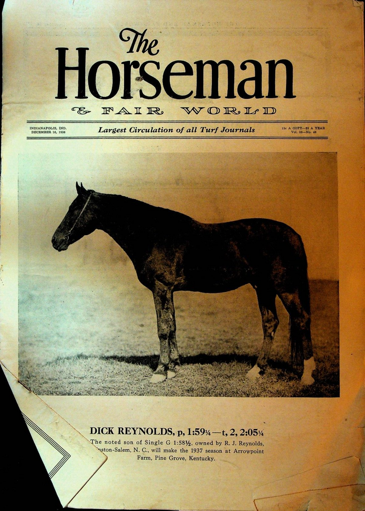 The Horseman & Fair World Turf Journal December 16 1936 Dick Reynolds Racing