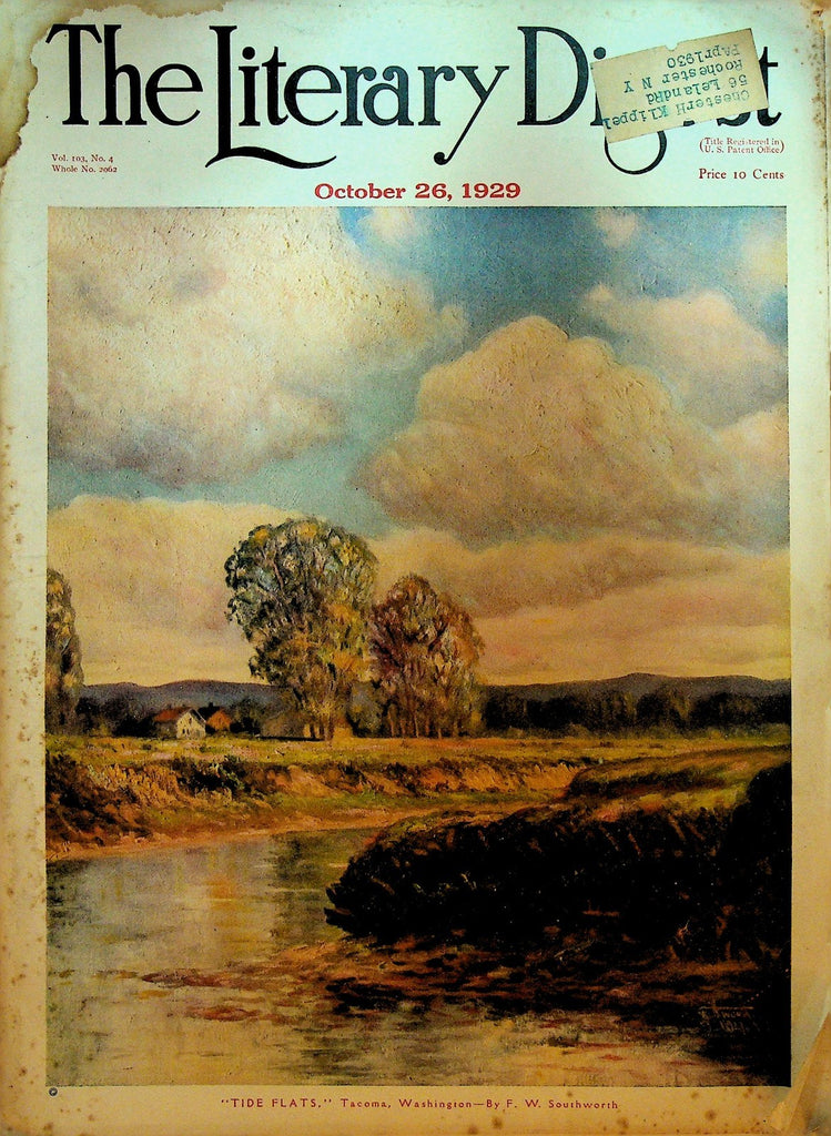 Literary Digest October 26 1929 Prohibition SS Van Dine John Barker Waite0
