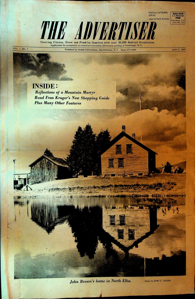 The Advertiser May 2 1963 Clinton Essex Franklin County NY John Brown North Elba0