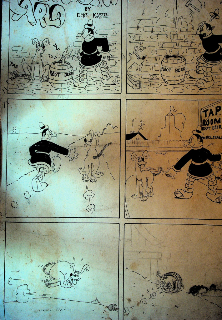 Coinsident Carlo Original Comic Strip Art Duke Krozel Root Beer 1930s0