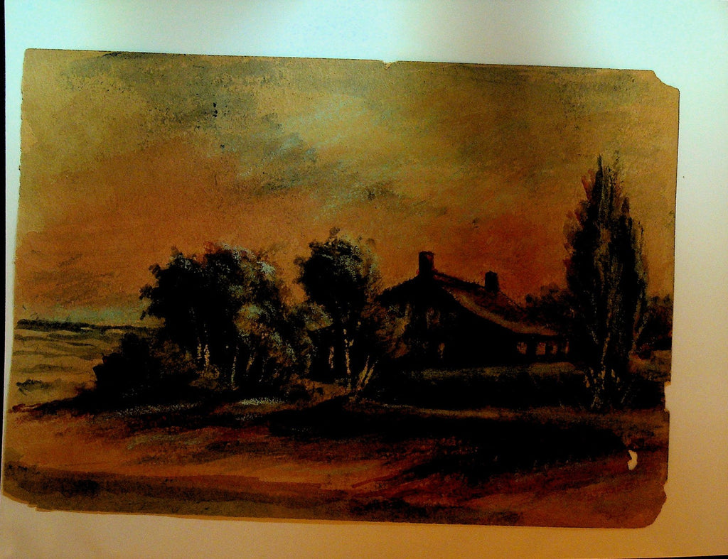 EP Cliff New Brunswick Ca Artist Watercolor Painting ca 1910 House by Shore0