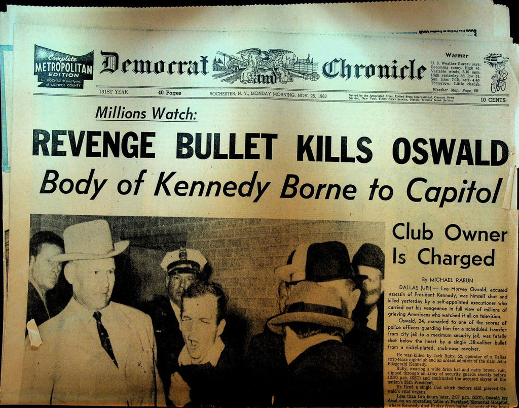 Rochester Democrat & Chronicle November 25 1963 JFK Assassination Jack Ruby0