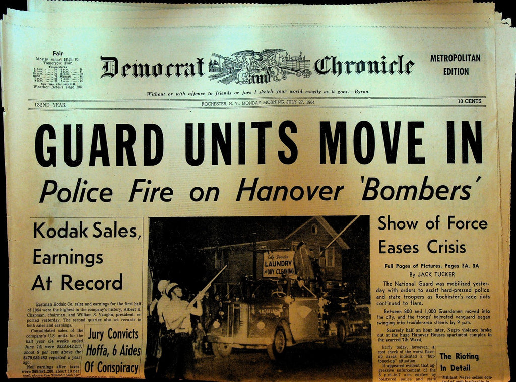 Rochester Democrat & Chronicle July 27 1964 Race Riots Civil Rights Jimmy Hoffa0