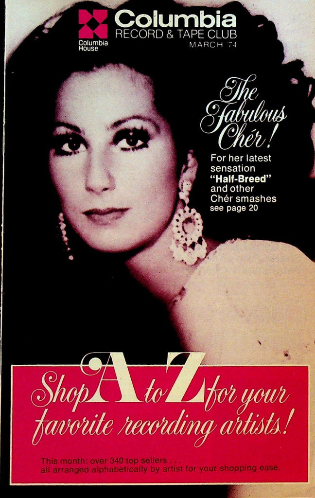 Columbia Record & Tape Club Catalog March 1974 Cher ZZ Top Zombies0