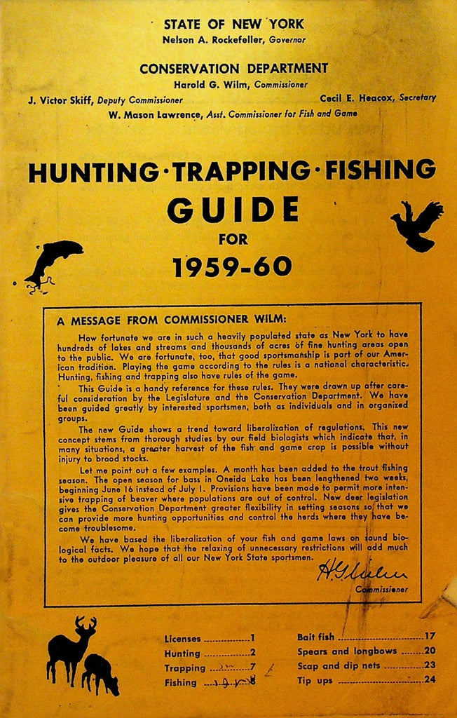 Hunting Trapping Fishing Guide 1959 New York State0