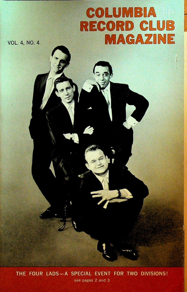 Columbia House Record Club Magazine 1958 Vol 4 #4 The Four Lads Johnny Mathis0