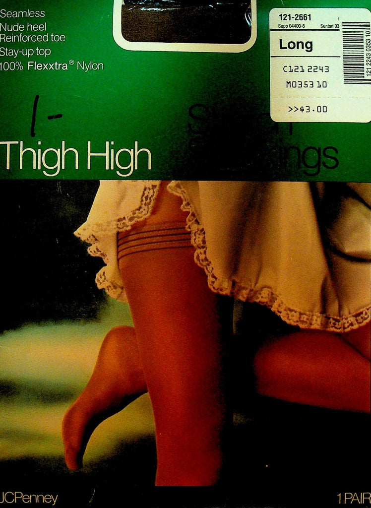 JC Penney Thigh High Stretch Stockings Seamless Nude Sealed0