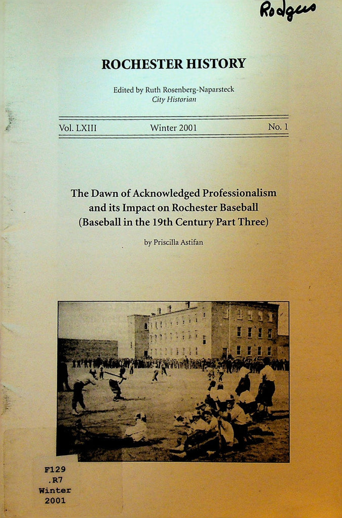 Rochester History NY Winter 2001 Rochester Baseball in the 19th Century0