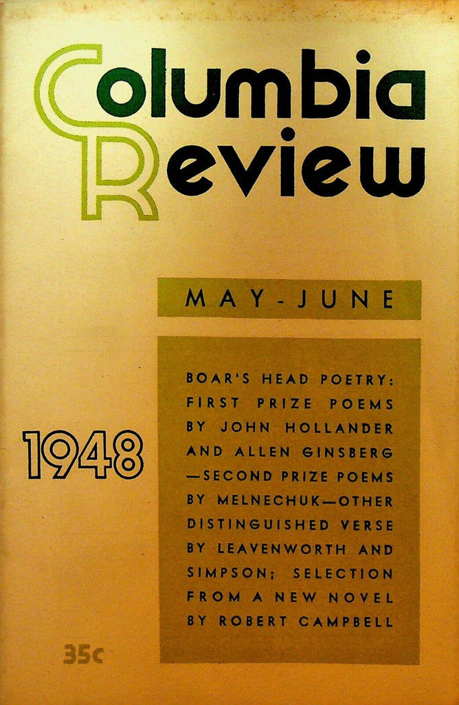 Columbia Review May 1948 Allen Ginsberg Dakar Doldrums John Hollander
