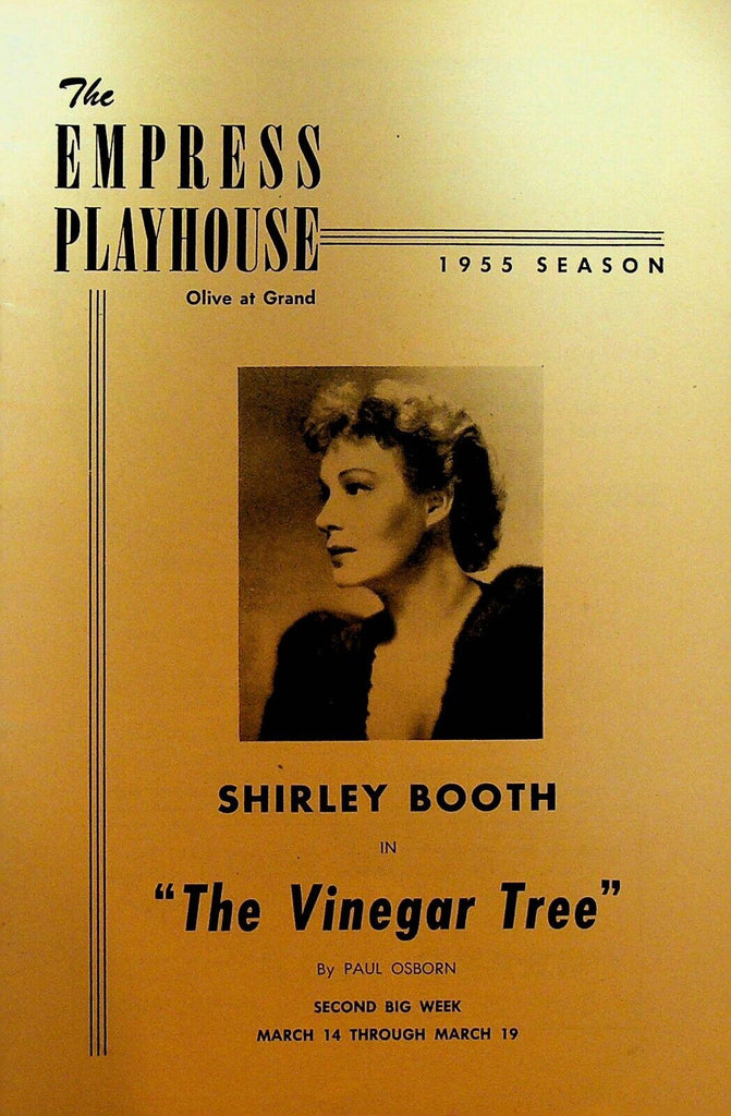 The Vinegar Tree Playbill March 1955 Shirley Booth Gordon Peters Henry Tavares