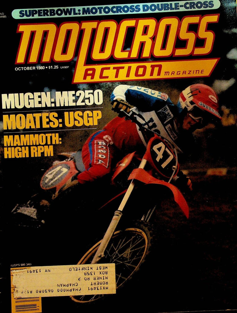 Motocross Action Magazine October 1980 Suzuki Bel-Ray Grand Prix Mugen ME250
