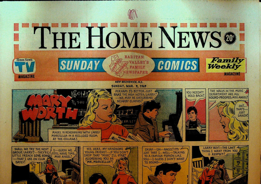 The Home News Sunday Comics New Brunswick NJ March 9 1969 Peanuts Mary Worth0