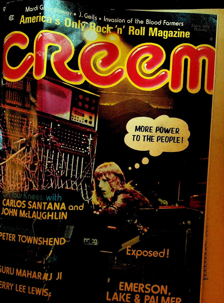 Creem Magazine March 1974 Emerson Lake & Palmer Carlos Santana Pete Townshend0