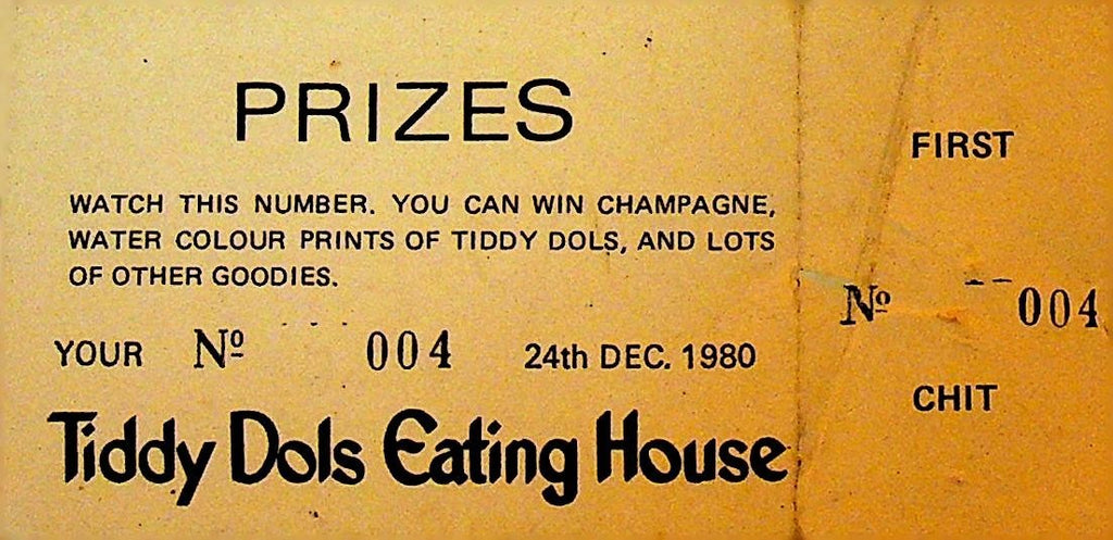 Tiddy Dols Eating House London England December 24 1980 Chit Card0