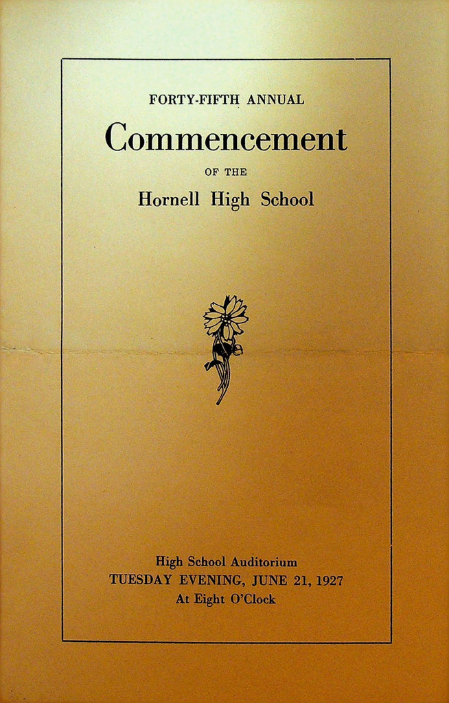 Hornell NY High School Commencement Program 19270