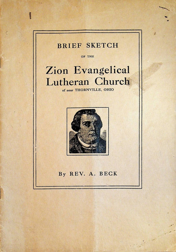 Zion Evangelical Lutheran Church Near Thornville Ohio Brief Sketch Booklet 19110