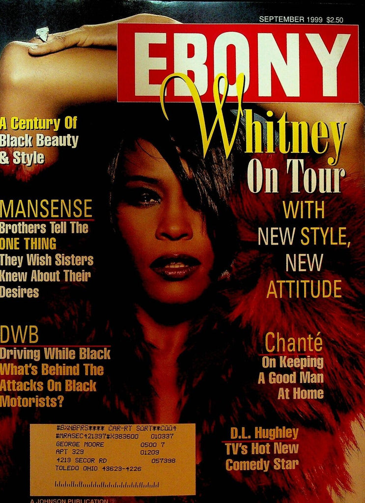 Ebony Magazine September 1999 Whitney Houston DL Hughley Chante Brian Jordan