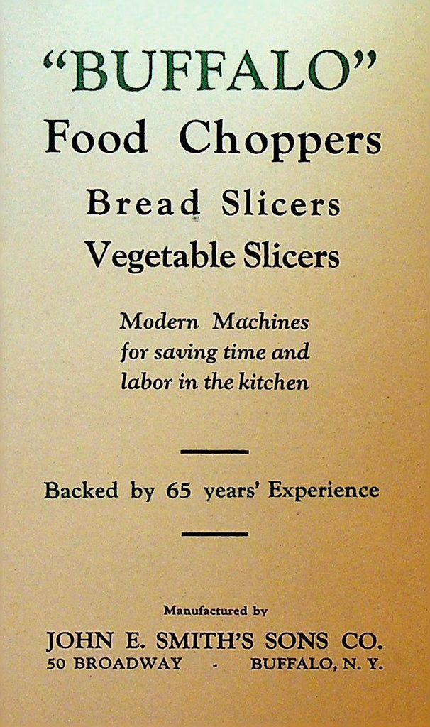 Buffalo Food Choppers Bread Slicers Vegetable Slicers Brochure 1930s0