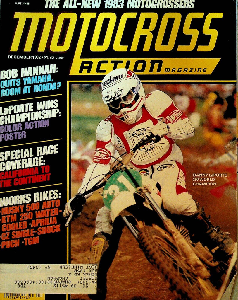 Motocross Action Magazine December 1982 Bob Hannah Danny LaPorte Mike Guerra