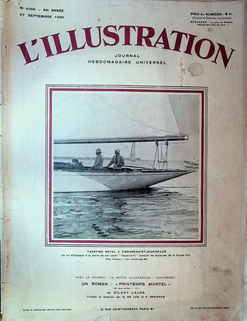 L'Illustration Magazine September 27 1930 Airplanes Peru Meteorology 0